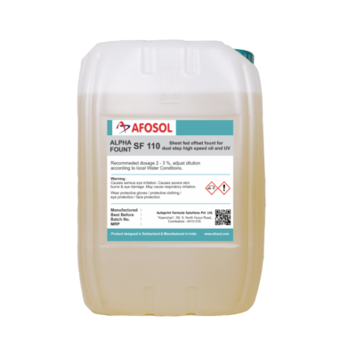 afosol sheet fed alpha fount SF110 product 20 litre can for high speed oil and UV