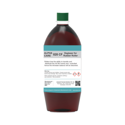 afosol alpha care 820CF product 1 litre can brown solution deglaze for rubber roller