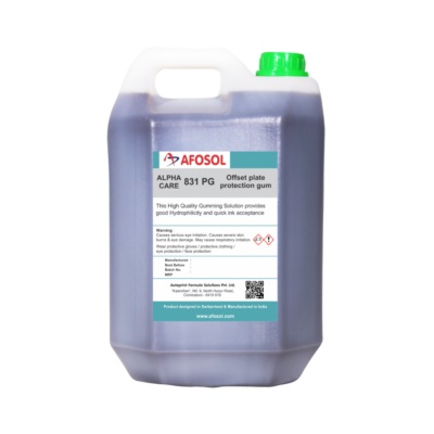 afosol alpha care 831PG product 5 litre can blue solution offset plate protection gum