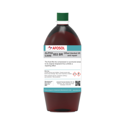 afosol alpha care 853BR product 1 litre can brown solution offset blanket lift and repair